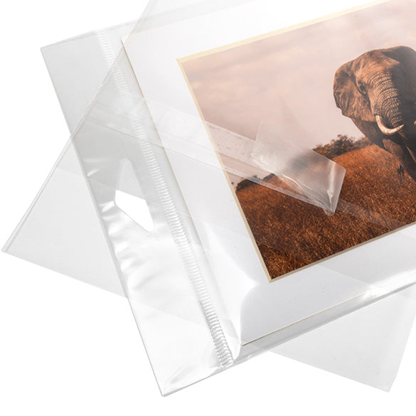 Cellofanpåsar med Eurohål 13,8x18,4cm Transparent med Tejpremsa (100 st) [HB75PC]