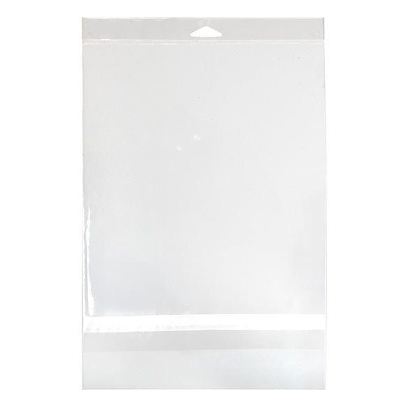 Cellofanpåsar med Eurohål 22,7x28,3cm Transparent med Tejpremsa (100 st) [HB811PC]