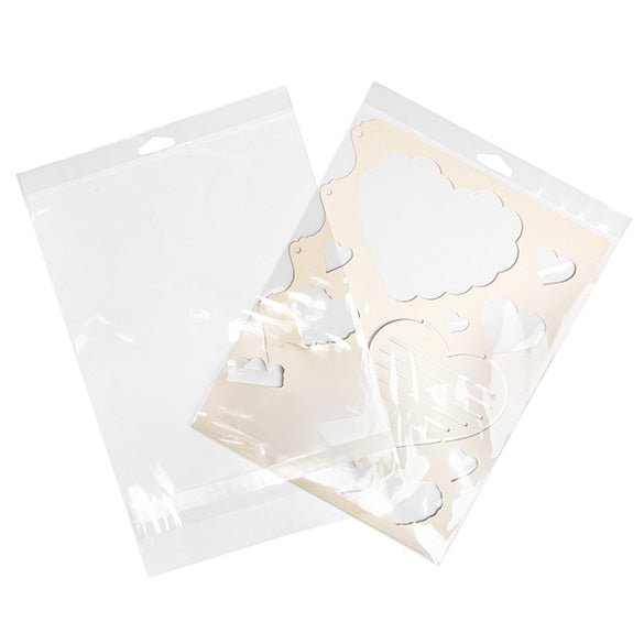 Cellofanpåsar med Eurohål 22,1x28,1cm Transparent med Tejpremsa (100 st) [HB811SPC]