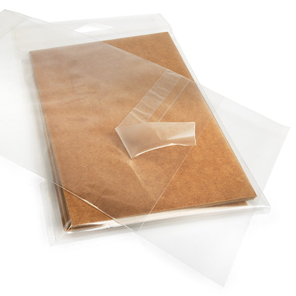 Cellofanpåsar med Eurohål 10,3x13,7cm Transparent med Tejpremsa (100 st) [HB4B1PC]