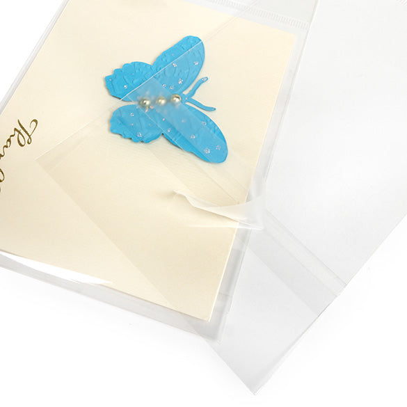 Cellofanpåsar med Eurohål 10,8x13,7cm Transparent med Tejpremsa (100 st) [HB4B2PC]