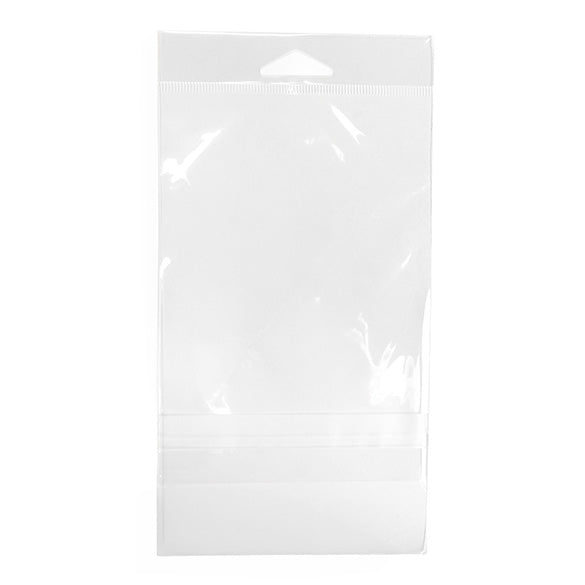 Cellofanpåsar med Eurohål 10,8x15,6cm Transparent med Tejpremsa (100 st) [HB4X6PC]
