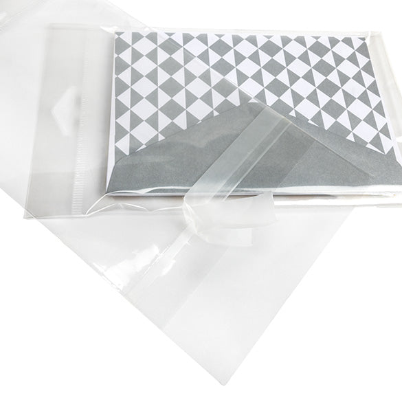 Cellofanpåsar med Eurohål 10,8x15,6cm Transparent med Tejpremsa (100 st) [HB4X6PC]