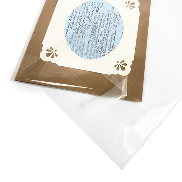 Cellofanpåsar med Eurohål 11,7x14,6cm Transparent med Tejpremsa (100 st) [HB54PC]