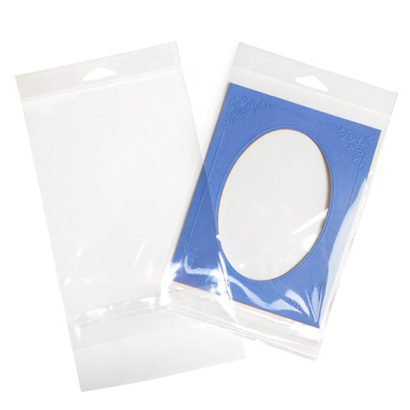 Cellofanpåsar med Eurohål 14,4x21,7cm Transparent med Tejpremsa (100 st) [HB59SPC]