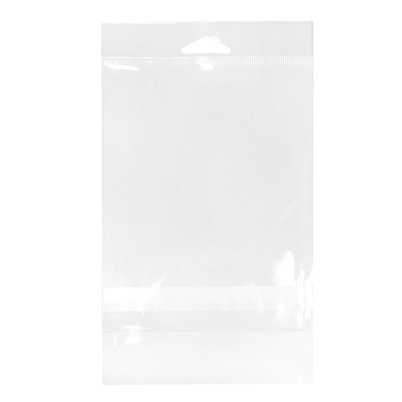 Cellofanpåsar med Eurohål 12,4x15,2cm Transparent med Tejpremsa (100 st) [HB5B1PC]