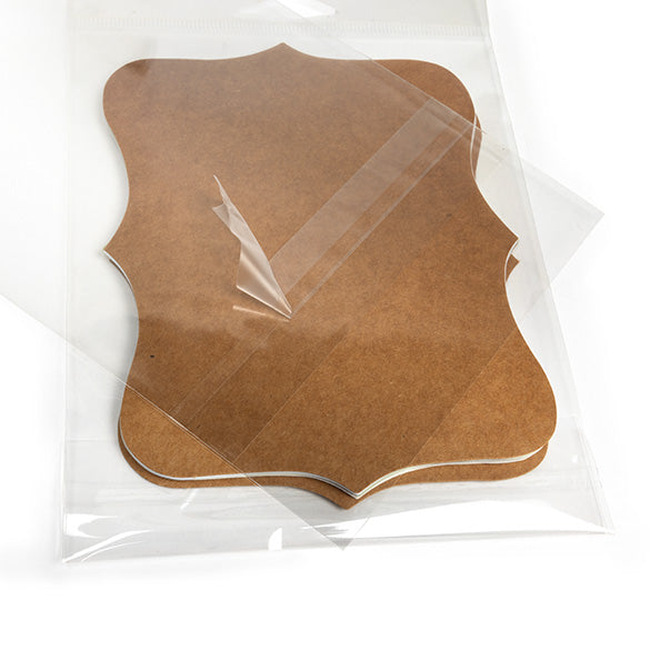 Cellofanpåsar med Eurohål 12,4x15,2cm Transparent med Tejpremsa (100 st) [HB5B1PC]