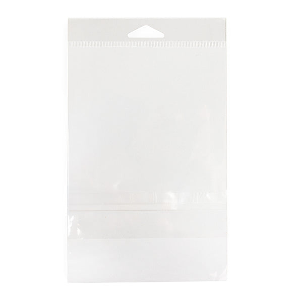 Cellofanpåsar med Eurohål 12,7x15,2cm Transparent med Tejpremsa (100 st) [HB5B2PC]
