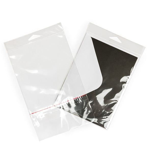 Cellofanpåsar med Eurohål 13,8x17,8cm Transparent med Tejpremsa (100 st) [HB6B3PC]