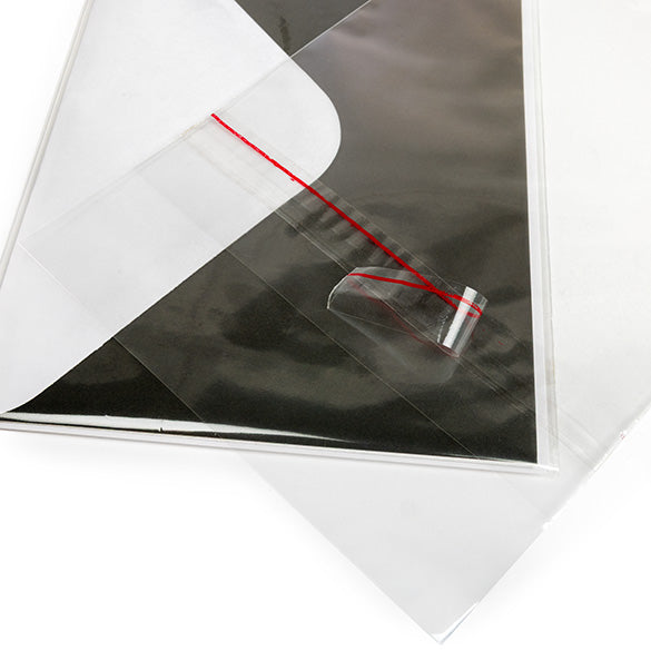 Cellofanpåsar med Eurohål 13,8x17,8cm Transparent med Tejpremsa (100 st) [HB6B3PC]