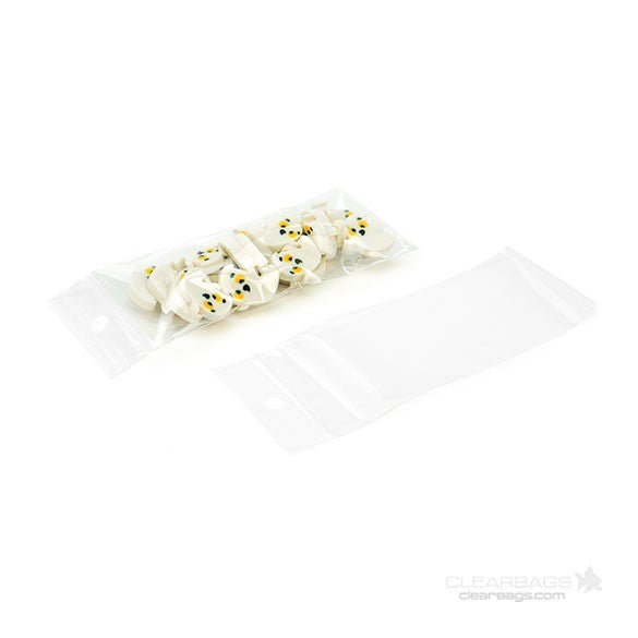 Blixtlåspåsar med häng hål 4,5x10cm Kristallklart PP 50 mikron (100 st) [ZR13Q4]