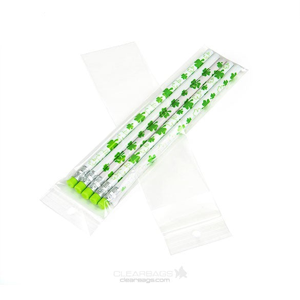 Blixtlåspåsar med häng hål 5x20,5cm Kristallklart PP 50 mikron (100 st) [ZR28]