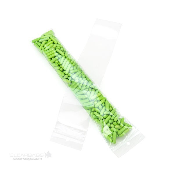 Blixtlåspåsar med häng hål 5x30,5cm Kristallklart PP 50 mikron (100 st) [ZR212]