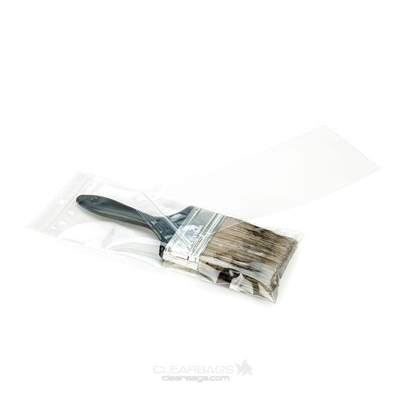 Blixtlåspåsar med häng hål 10x25,5cm Kristallklart PP 50 mikron (100 st) [ZR410]
