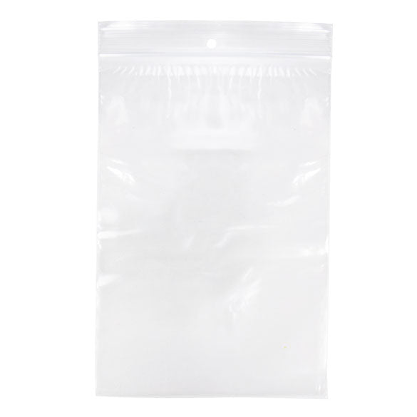 Blixtlåspåsar med häng hål 15x23cm PE 50 mikron (100 st) [2PR69]