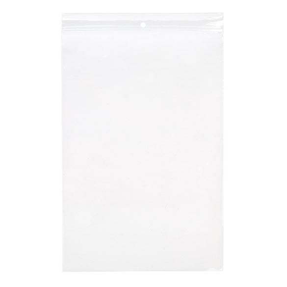 Blixtlåspåsar med häng hål 20,5x30,5cm Kristallklart PP 50 mikron (100 st) [ZR812]