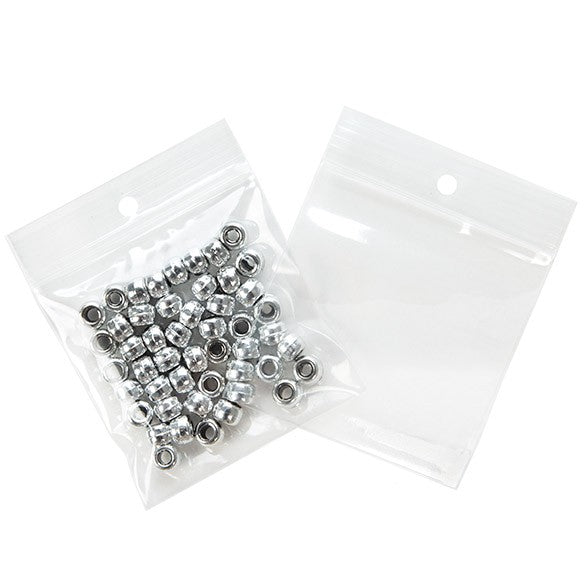 Zippåsar med häng hål 7,5x7,5cm Kristallklart PP 75 mikron (100 st) [Z3R33]