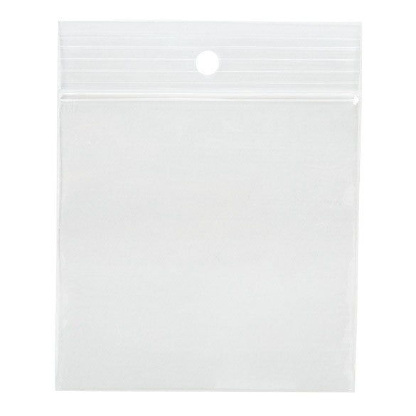 Zippåsar med häng hål 7,5x7,5cm Kristallklart PP 75 mikron (100 st) [Z3R33]
