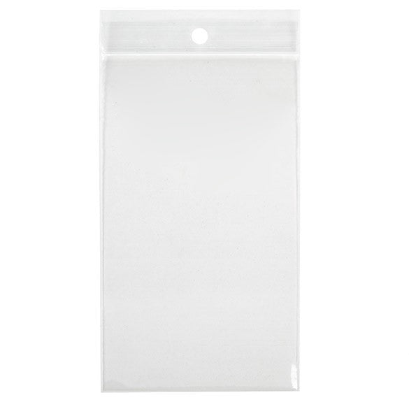 Zippåsar med häng hål 7,5x12,5cm Kristallklart PP 100 mikron (100 st) [Z4R35]