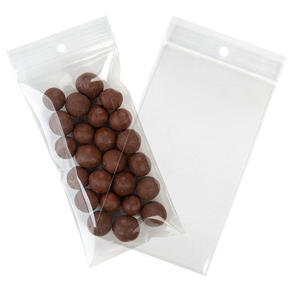 Zippåsar med häng hål 7,5x15cm Kristallklart PP 100 mikron (100 st) [Z4R36]