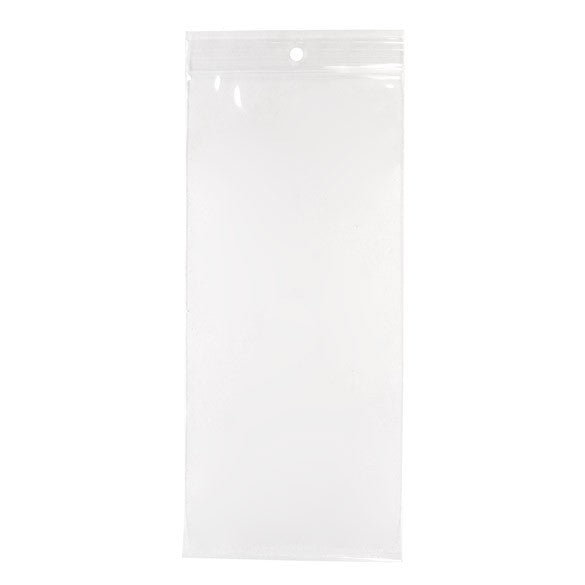 Zippåsar med häng hål 10x23cm Kristallklart PP 100 mikron (100 st) [Z4R49]