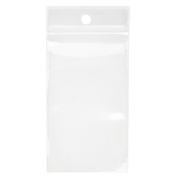 Blixtlåspåsar med häng hål 5,1x8,9cm Kristallklart PP 50 mikron (100 st) [ZR23H]