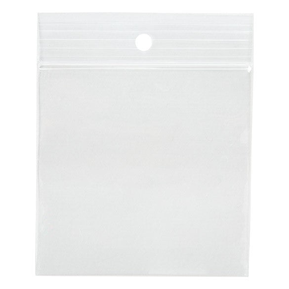 Blixtlåspåsar med häng hål 7,5x7,5cm Kristallklart PP 50 mikron (100 st) [ZR33]