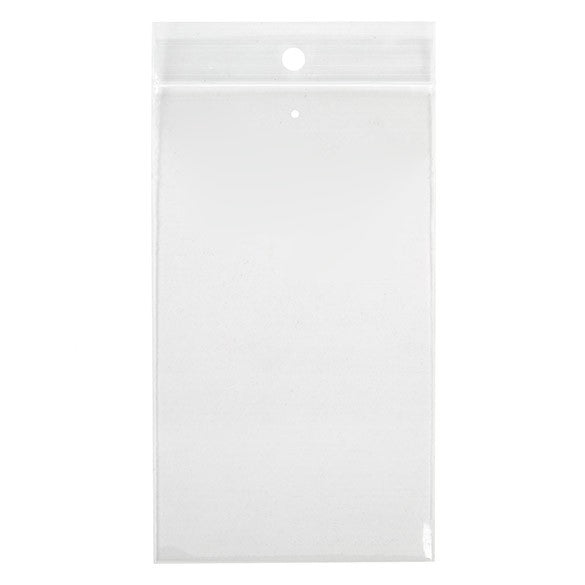 Blixtlåspåsar med häng hål och lufthål 7,5x12,5cm Kristallklart PP 50 mikron (100 st) [ZR35V]