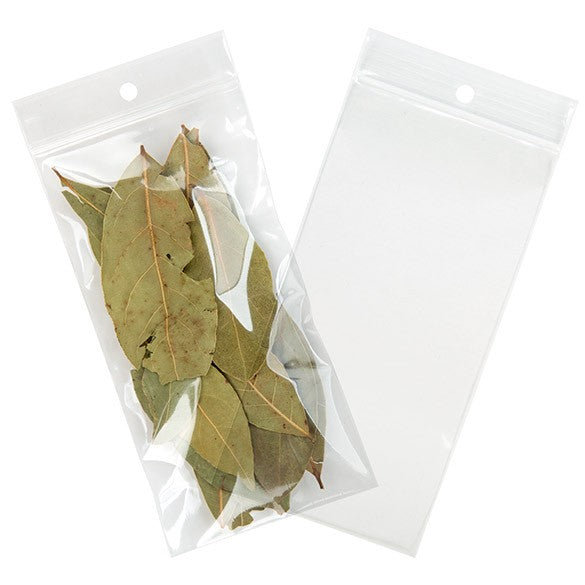 Blixtlåspåsar med häng hål 7,5x15cm Kristallklart PP 50 mikron (100 st) [ZR36]