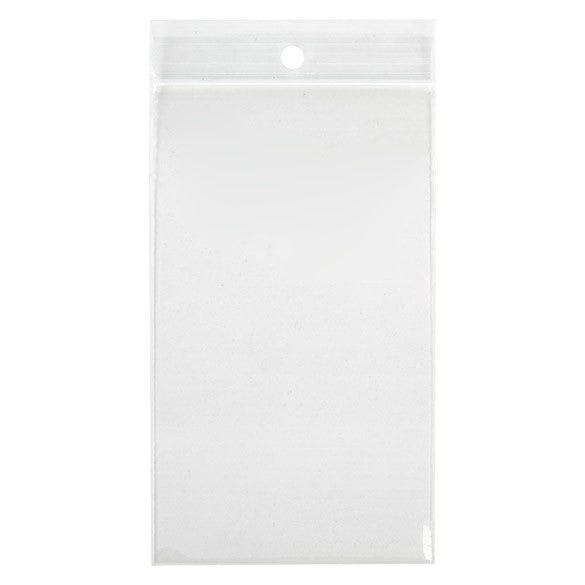 Blixtlåspåsar med häng hål 7,5x15cm Kristallklart PP 50 mikron (100 st) [ZR36]