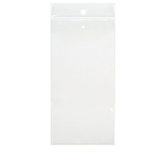 Blixtlåspåsar med häng hål och lufthål 7,5x15cm Kristallklart PP 50 mikron (100 st) [ZR36V]