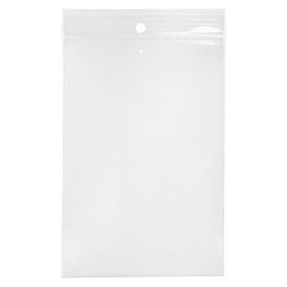 Blixtlåspåsar med häng hål och lufthål 10x15cm Kristallklart PP 50 mikron (100 st) [ZR46V]