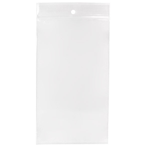 Blixtlåspåsar med häng hål 10x18cm Kristallklart PP 50 mikron (100 st) [ZR47]