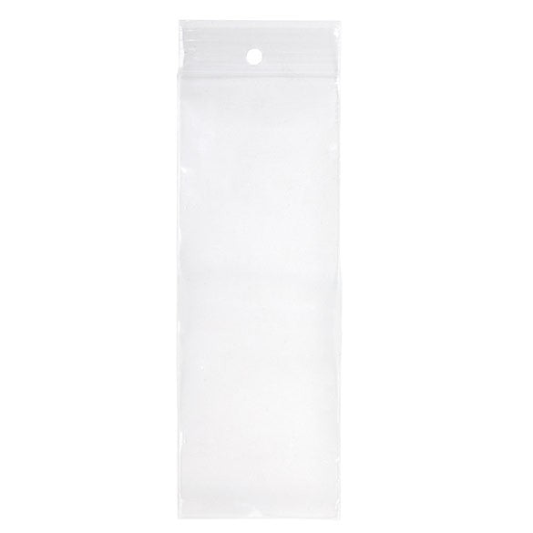 Blixtlåspåsar med häng hål 6,5x18cm Kristallklart PP 50 mikron (100 st) [ZR2H7]