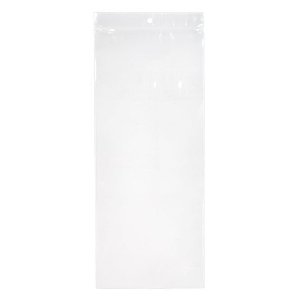 Blixtlåspåsar med häng hål 12,5x30,5cm Kristallklart PP 50 mikron (100 st) [ZR512]