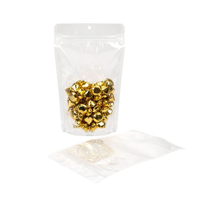 Klart Stå upp påsar 13 x 8 x 20,5 cm med upphängningshål (100 st) [ZBGCC3H]