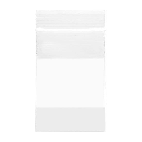 Blixtlåspåsar med Skrivfält 5x7,5cm Kristallklart PP 50 mikron (100 st) [ZWC23]