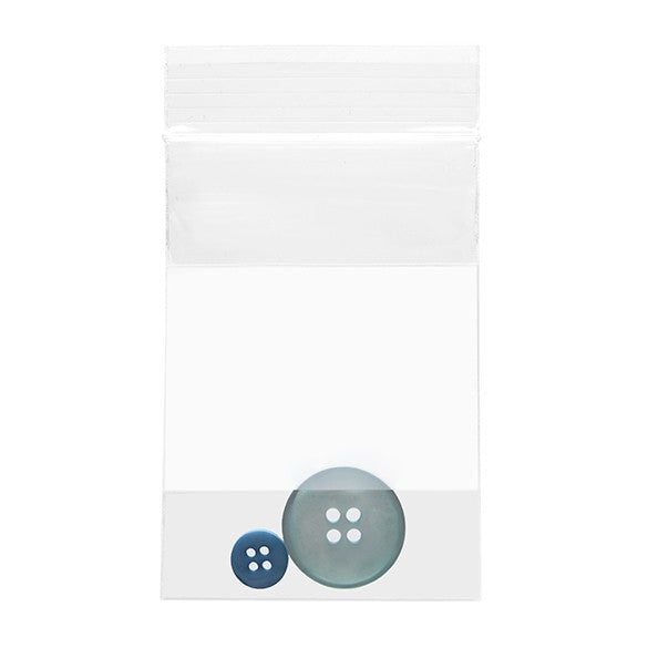 Blixtlåspåsar med Skrivfält 5x7,5cm Kristallklart PP 50 mikron (100 st) [ZWC23]