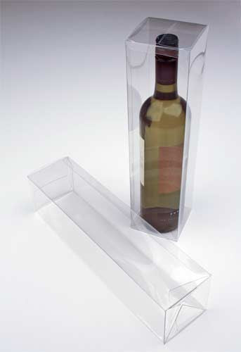 Plastlådor för Flaskor Transparent 8x8x32cm (25 st) [PLB176]