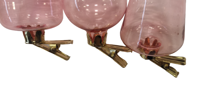 Vaser på clips med 3 st Rosa (1 st.) [IFS-28094]