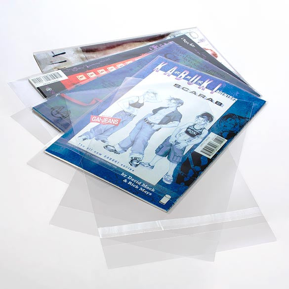 Plastpåsar 17,6x26cm Transparent med Tejpremsa (100 st) [COMIC1NG]