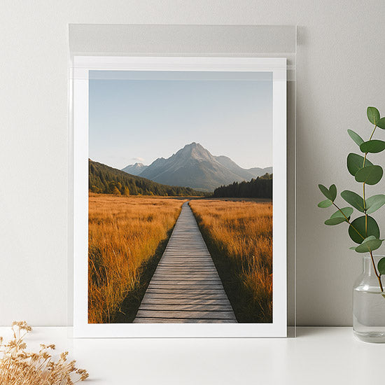 Plastpåsar 26,5x33,7cm Transparent med Tejpremsa (100 st) [B10X13PC]