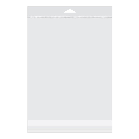 Cellofanpåsar med Eurohål 21,4x26cm Transparent med Tejpremsa (100 st) [HB108]