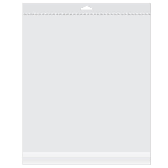 Cellofanpåsar med Eurohål 32,4x34,9cm Transparent med Tejpremsa (100 st) [HB1212XL]