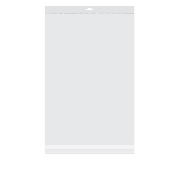 Cellofanpåsar med Eurohål 31,6x46,4cm Transparent med Tejpremsa (100 st) [HB1218]