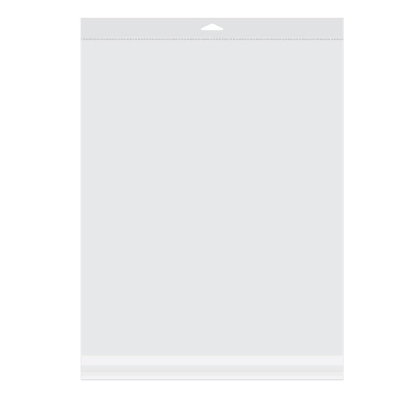 Cellofanpåsar med Eurohål 34,1x41,3cm Transparent med Tejpremsa (100 st) [HB13]