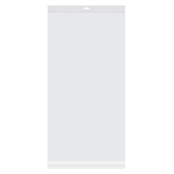 Cellofanpåsar med Eurohål 33x63.5cm Transparent med Tejpremsa (100 st) [HB1325E]
