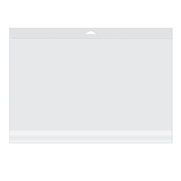 Cellofanpåsar med Eurohål 42,9x24,2cm Transparent med Tejpremsa (100 st) [HB16X9]