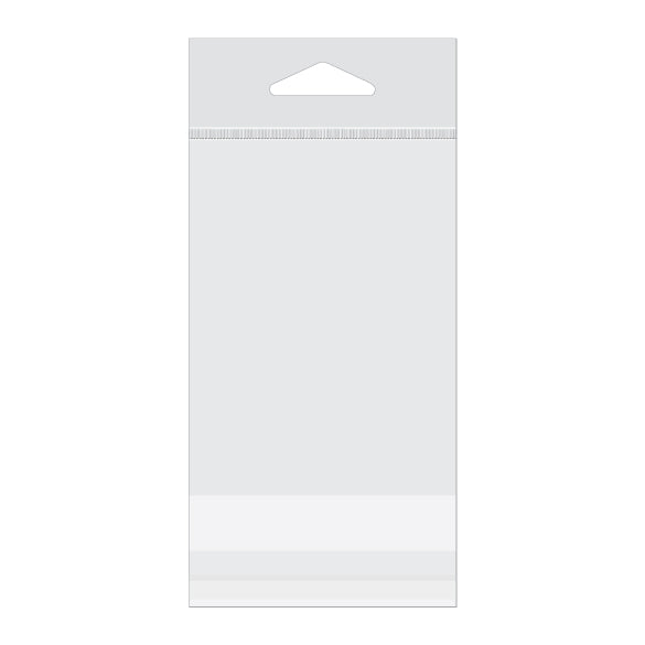 Cellofanpåsar med Eurohål 7,6x10,2cm Transparent med Tejpremsa (100 st) [HB34]