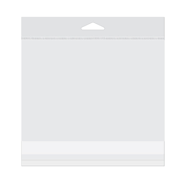 Cellofanpåsar med Eurohål 18,4x12,7cm Transparent med Tejpremsa (100 st) [HB5S]